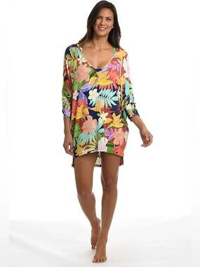 Citrus Women's Standard Tunic Swimsuit Cover Up NWT XS Multi in the Tropics